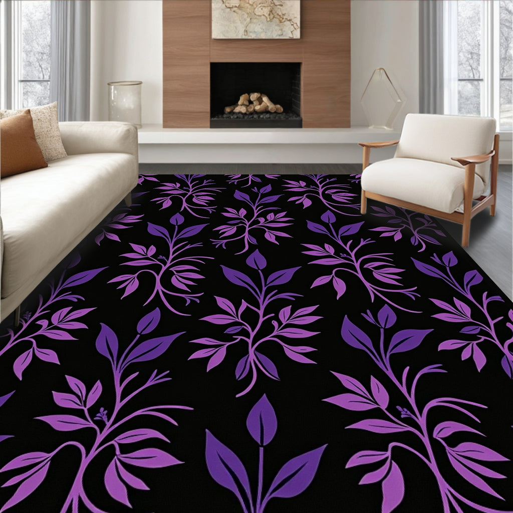 Purple Vine Pattern Rug