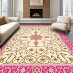 Ornate Floral Border With Center Medallion Rug