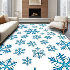 Teal Blue Snowflake Scatter Rug