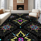 Vibrant Starburst Floral Pattern Rug