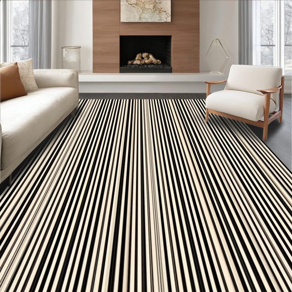 Vertical Stripe Graphic Pattern Rug
