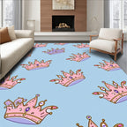 Pink Purple Crown Patterned Design Rug