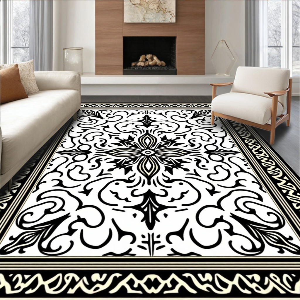 Classic Floral Inlay Art Rug
