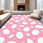 Pink Abstract Oval Pattern Rug