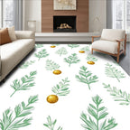 Green Leaf Gold Orb Whimsical Rug