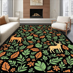Deer Floral Pattern Rug