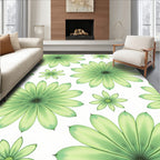 Bright Green Daisy Floral Repeat Rug