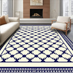 Royal Blue Lattice Pattern Frame Rug