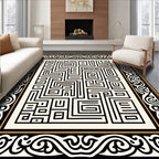 Intricate Maze Patterned Graphic Rug