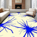Bold Blue Organic Splatter Design Rug
