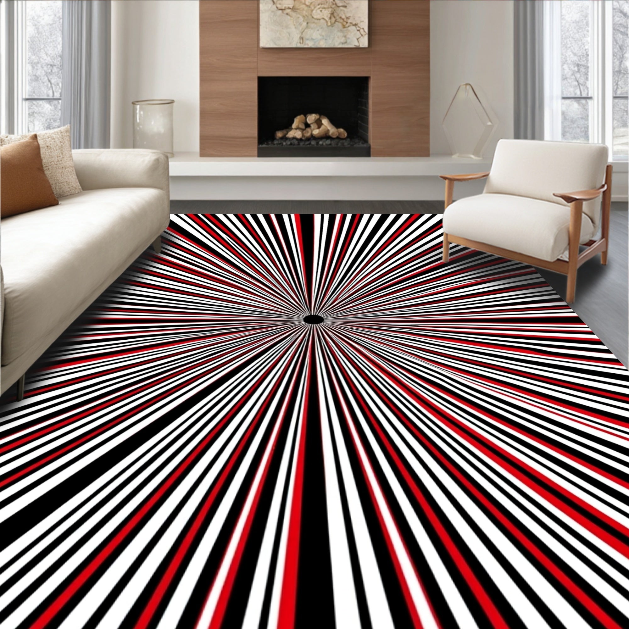 Radial Stripe Bold Design Rug