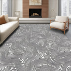 Monochromatic Flowing Contour Pattern Rug