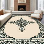Damask Inspired Floral Cross Pattern Rug