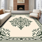Elegant Floral Medallion Frame Design Rug