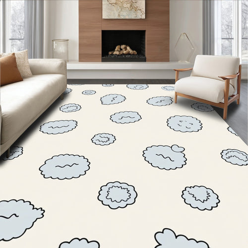 Abstract Cloud Pattern Accent Rug