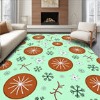 Whimsical Snowflake Citrus Pattern Rug
