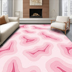 Pink Concentric Layered Abstract Pattern Rug