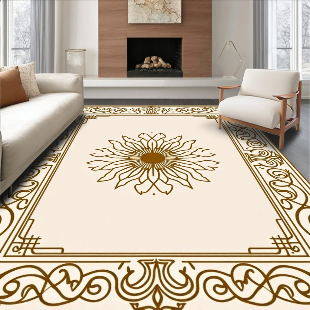 Antique Floral Border Design Rug
