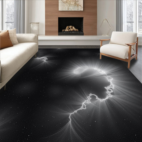 Abstract Cosmic Lightning Swirl Design Rug