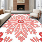 Floral Mandala Style Red Rug
