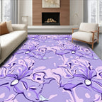 Fluid Floral Pattern In Purple Hues Rug