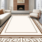 Brown Geometric Art Deco Style Rug