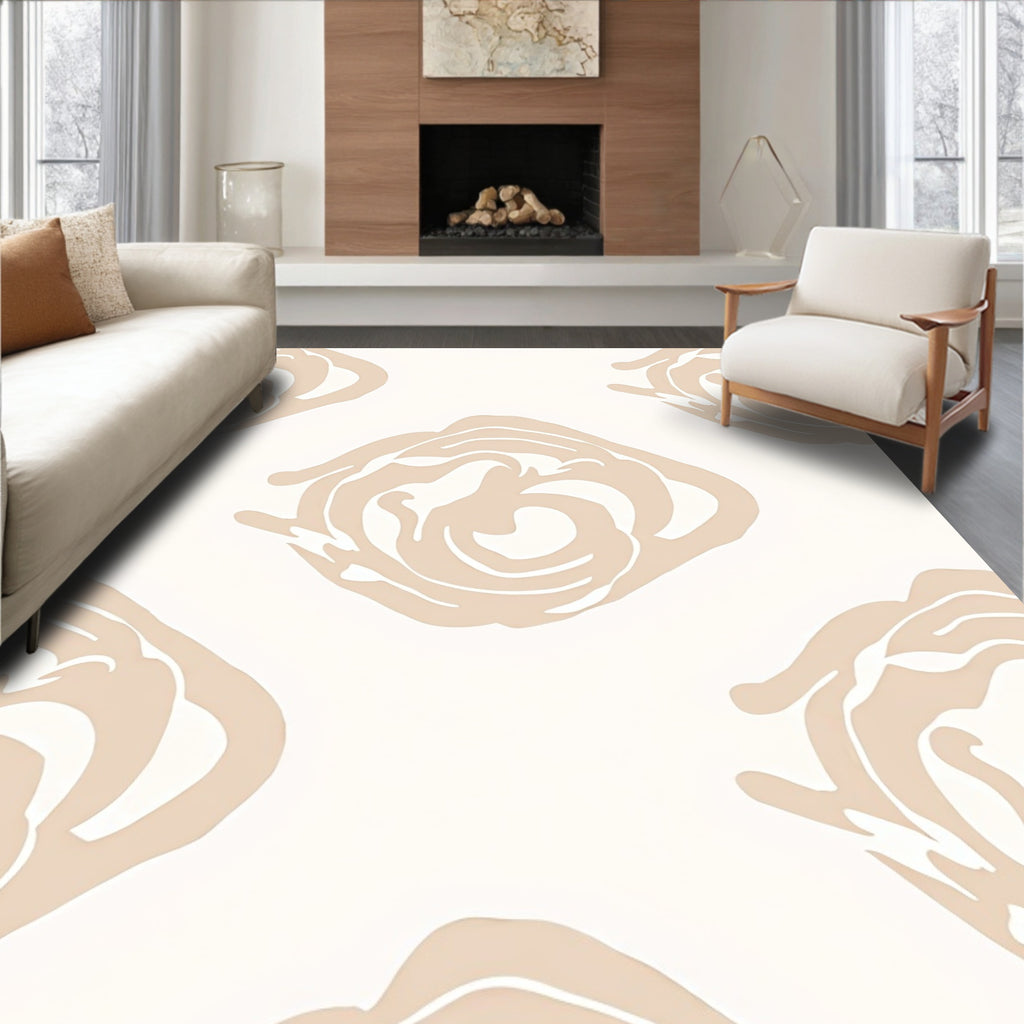 Minimalist Abstract Rose Pattern Rug
