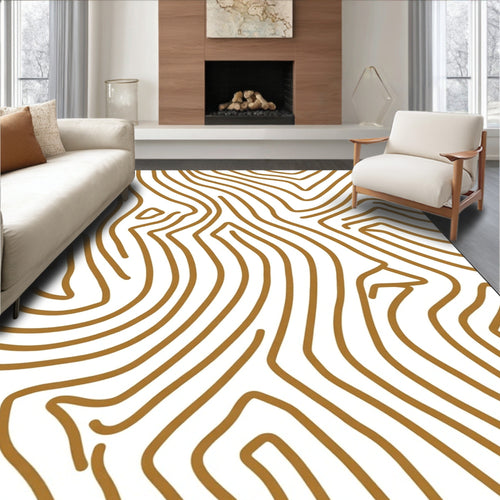 Abstract Wavy Stripe Pattern Rug