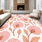 Delicate Pink Floral Pattern Rug