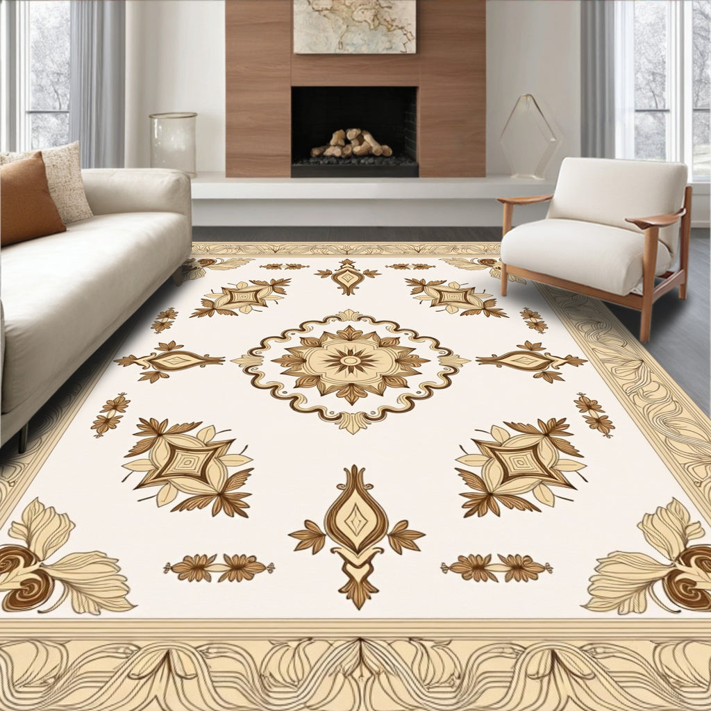 Floral Border With Medallion Center Rug
