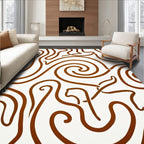 Abstract Swirls Warm Tones Pattern Rug