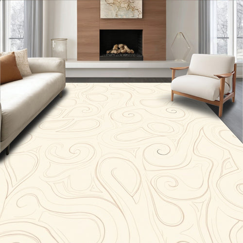 Abstract Swirls Geometric Forms Rug
