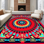 Vibrant Mandala Geometric Floral Design Rug