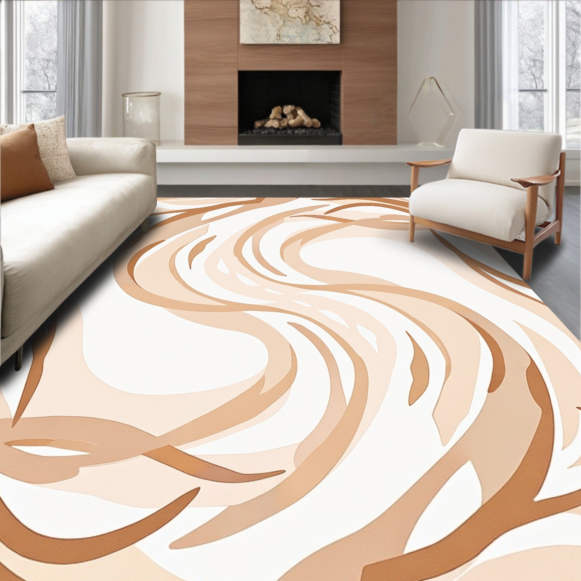 Soft Swirling Abstract Lines Rug