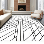Art Deco Geometric Black And White Design Rug