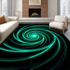 Abstract Neon Swirl Pattern Rug