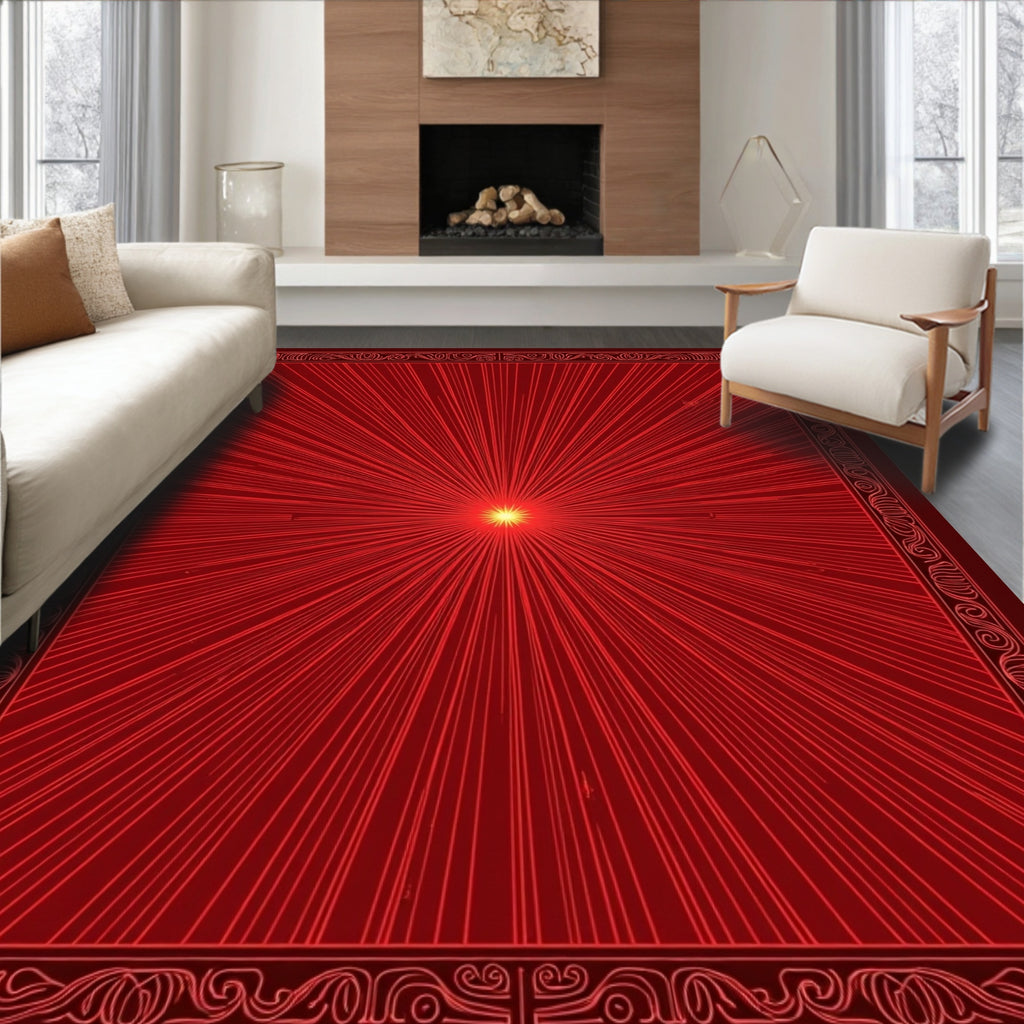 Radiant Burst Sunburst Pattern Rug