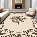 Ornate Floral Scrollwork Pattern Rug