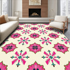Fuchsia Floral Medallions Pattern Rug