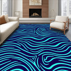 Electric Blue Swirl Pattern Rug