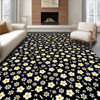 Dainty White Floral Pattern Design Rug