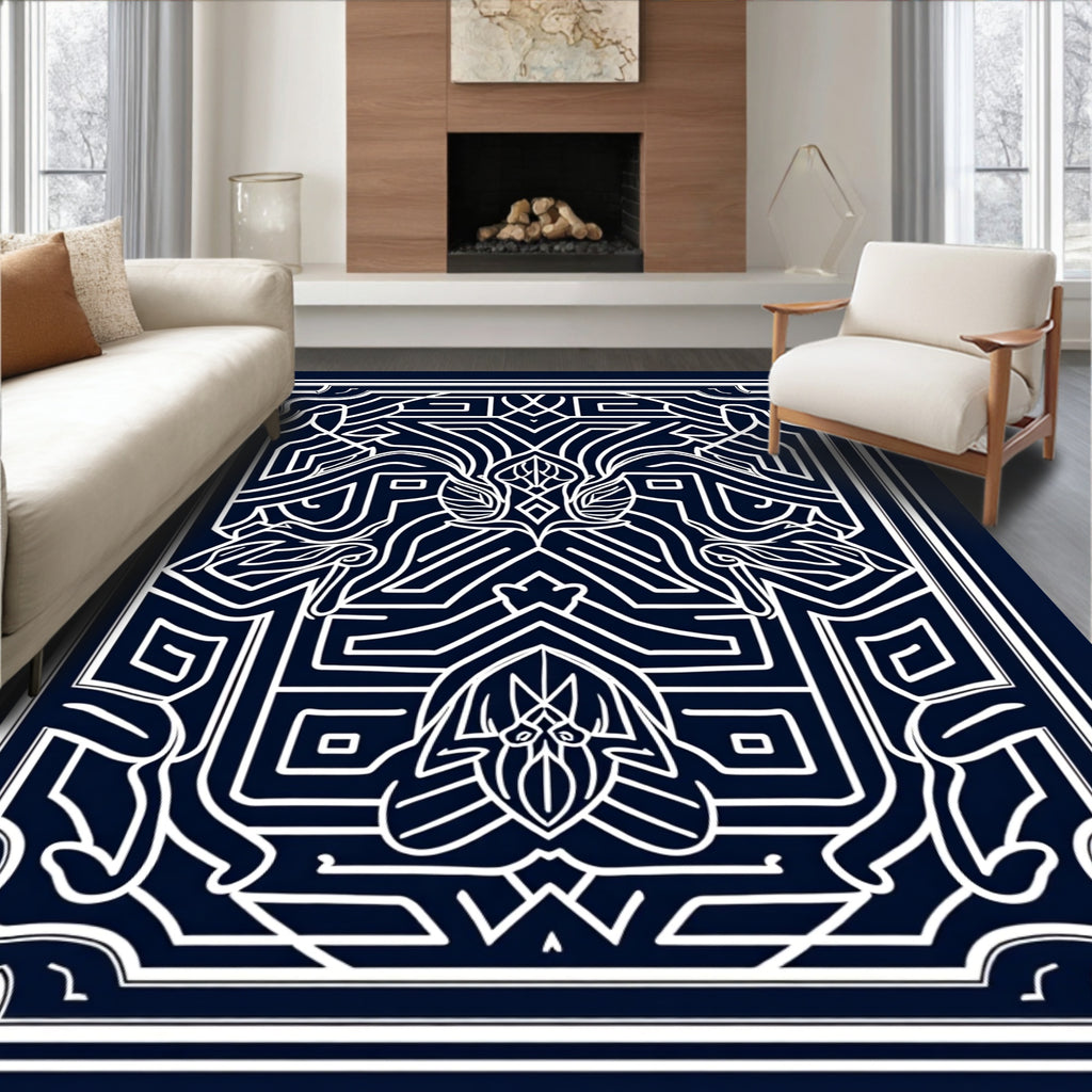 Abstract Geometric Line Art Design Rug