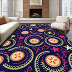 Circular Starburst Vine Pattern Rug
