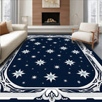 Celestial Star Pattern With Ornate Border Rug