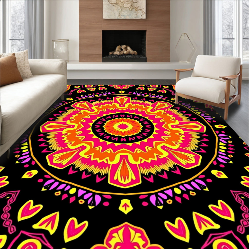Vibrant Mandala Patterned Rug