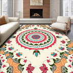Floral Mandala Vibrant Radial Design Rug