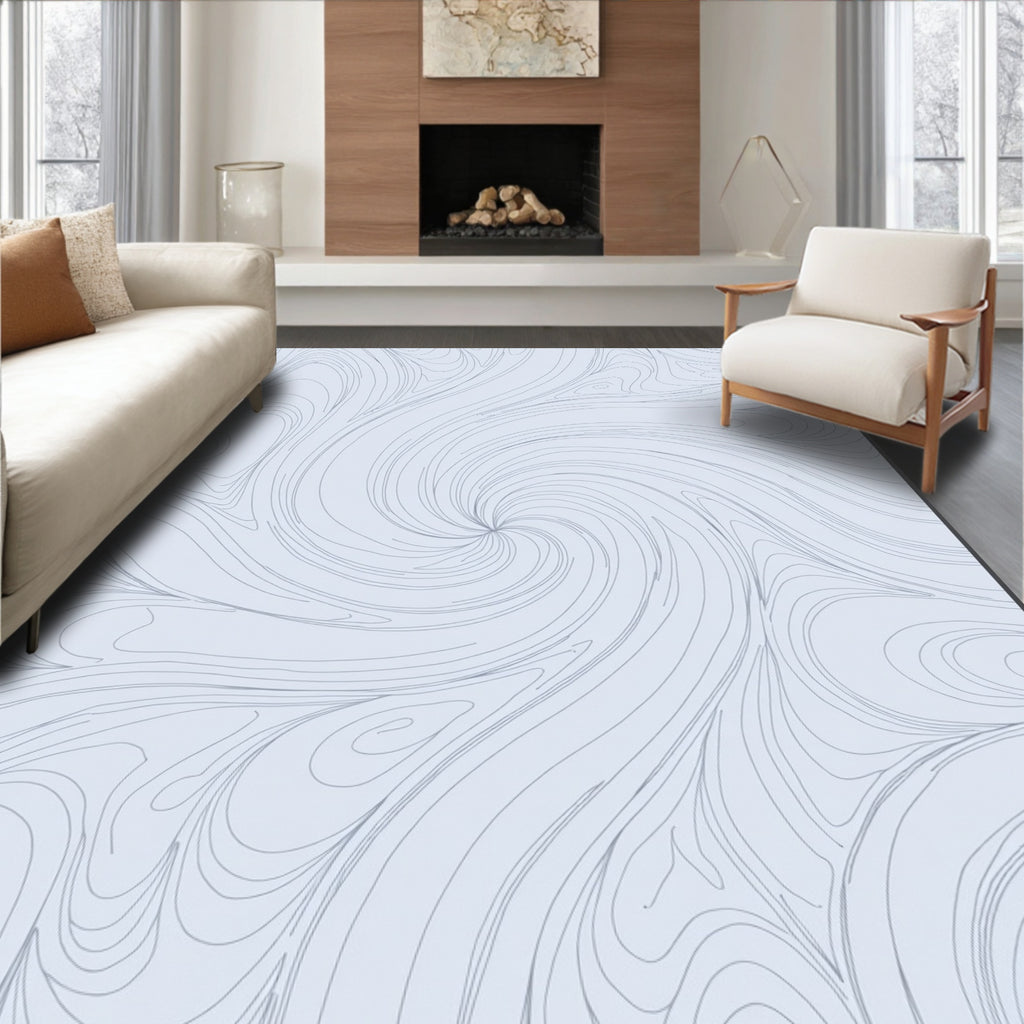 Swirl Abstract Line Pattern Rug