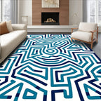 Abstract Maze Design Rug