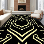Bold Black Cream Geometric Design Rug