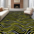 Bold Yellow 2 Tone Abstract Lines Rug